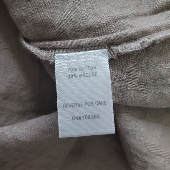 Garnett‎ Hill Dress Tan Midi Womens Size 12 Embossed Tie Sleeves - Picture 9 of 11